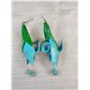 Image 5 : Hand Crafted Resin Pair of Earrings 3 1/2" Long + Extra Length Necklace