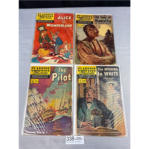 Lot of 4 1950s Classic Illustrated Comics On Board in Bag