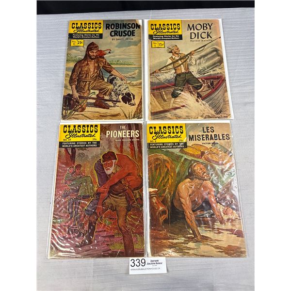 Lot of 4 1950s Classic Illustrated Comics On Board in Bag