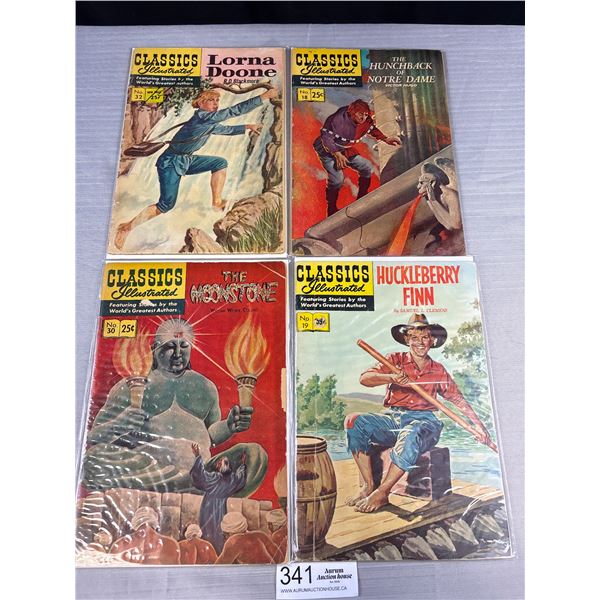 Lot of 4 1950s Classic Illustrated Comics On Board in Bag