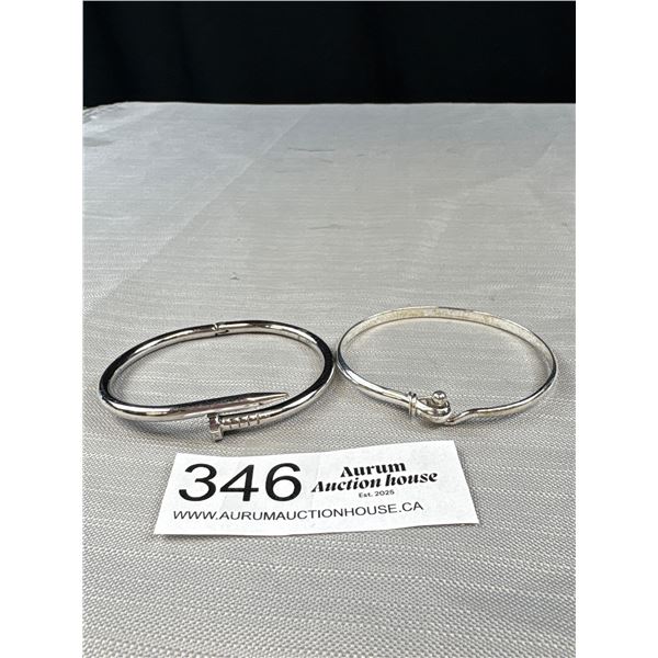 2 Silver Colour Bracelets