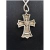 Image 3 : Vintage Pewter Cross w/ Chain Necklace 10 Comm. Bracelet + Pair Cross Earrings