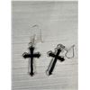 Image 6 : Vintage Pewter Cross w/ Chain Necklace 10 Comm. Bracelet + Pair Cross Earrings