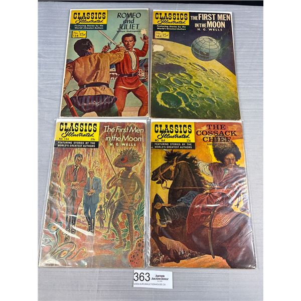 Lot of 4 1950s Classic Illustrated Comics On Board in Bag