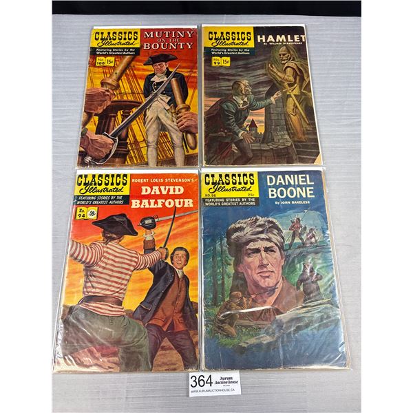 Lot of 4 1950s Classic Illustrated Comics On Board in Bag