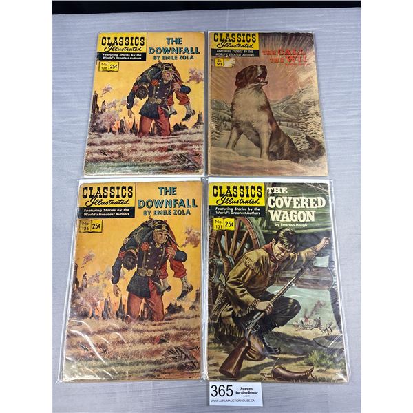 Lot of 4 1950s Classic Illustrated Comics On Board in Bag