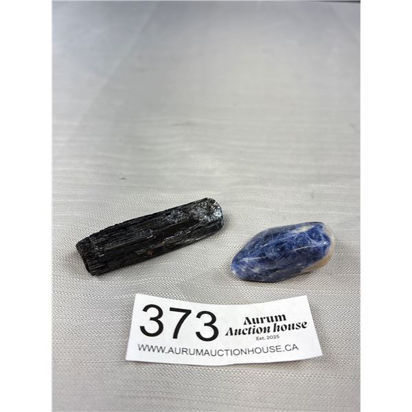 Lot of 2 Assorted Crystals (Sodalite, Black Tourmaline Rough)