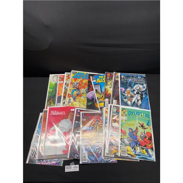 Lot of 25 Comics on Board in Bag