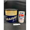 Image 1 : Lot of 2 Vintage Motor Tins, 1 Jet-Age JAG Gas Conditioner Full and One Gulf Graisse 2kg Full Tin