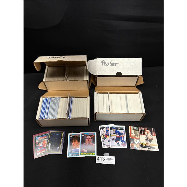 Lot of 4 Boxes of Trading Cards, Star Trek 1 Set + Spares, Pro Set I 91-92, Topps 90-91 and Upper De