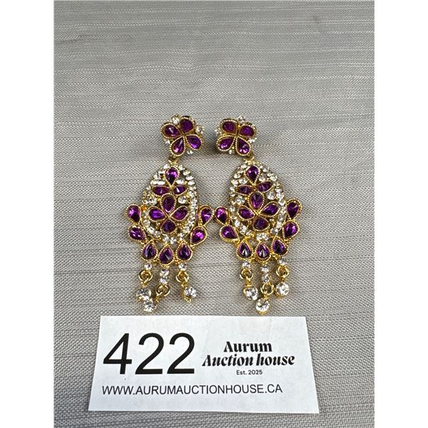 Pair of Rhinestones Dangle Earrings