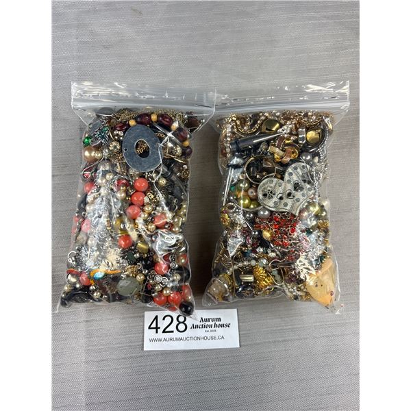 2 Bags of Variety Jewelry + Parts