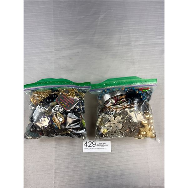 2 Bags of Variety Jewelry + Parts