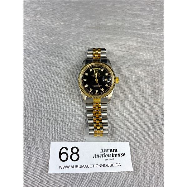 Vintage Replica Rolex Oyster Perpetual Daylite Gold Plated Stainless Steel Watch