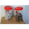 Image 4 : Selection of storage containers and contents including construction hardware, box of nails, box of s