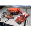 Image 1 : Black & Decker belt sander and palm sander, plus Benchmark and Diablo sanding papers