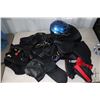Image 1 : A selection of kayaking gear including a Pro Tec XL Helmet, 2 large wetsuits and assorted other equi