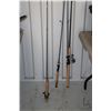 Image 1 : 4 fishing rods including a Redington Crosswater Plus 2 piece 9 foot fly rod with reel, an Ambassadeu
