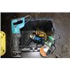 Image 1 : Small selection of power tools including Makita corded reciprocating saw, two 4" corded grinders, an