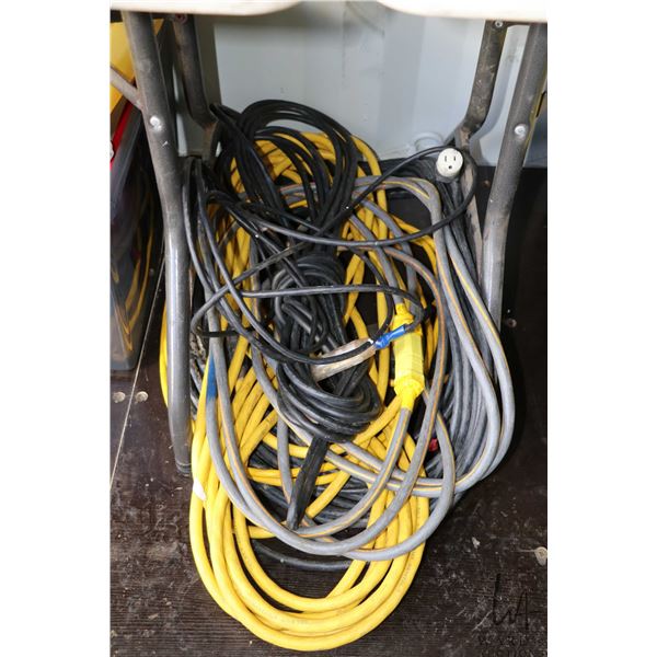 A selection of 5 heavy duty extension power chords