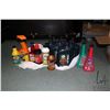 Image 1 : Box of assorted automotive fluids including engine oil, fuel stabilizer, power steering fluid, engin