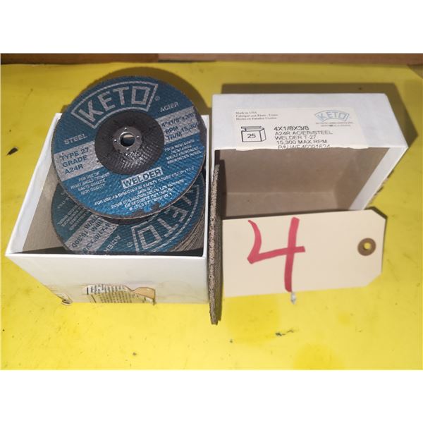 Box(25) of KETO 4" x 1/8" x 5/8" Grinding/Cutting Disc