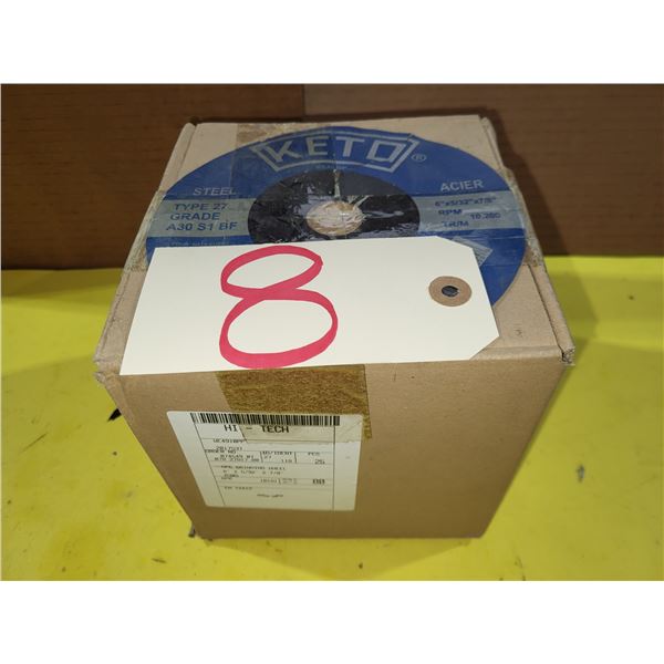 Box(25) of KETO 6" x 5/32" x 7/8" Grinding Disc