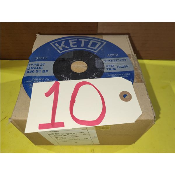 Box(25) of KETO 6" x 3/32" x 7/8" Cutting/Grinding Disc