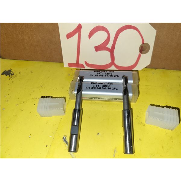 New HSS End Mill 1/4" 2fl. Shank 3/8"