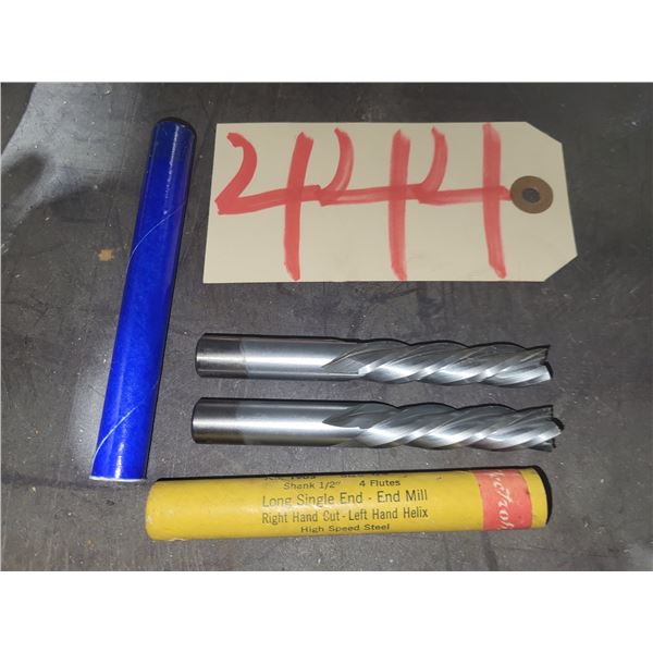 Lot(2) of MORSE End Mill  R.H. Cut L.H. Helix 1/2"