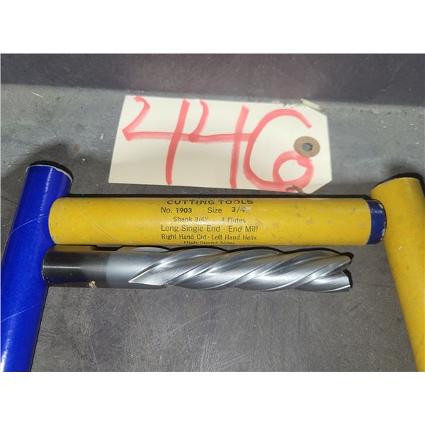 Lot(2) of MORSE End Mill  R.H. Cut L.H. Helix 3/4"