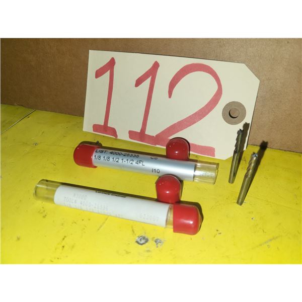 Lot(2) of New Solid Carbide End Mill 1/8" 4fl.