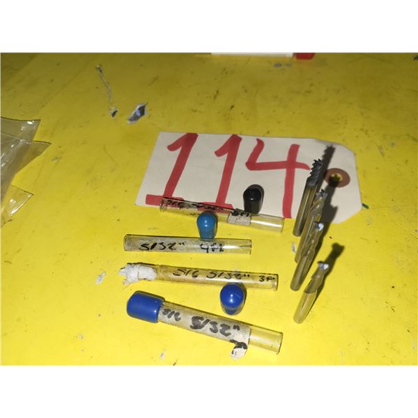 Lot(4) of assorted Solid Carbide End Mill 5/32" shank 3/16"