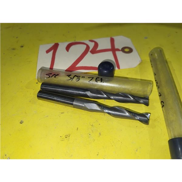 Set(2) of Solid Carbide Long End Mill 3/8" 2fl. (regrinded tip)