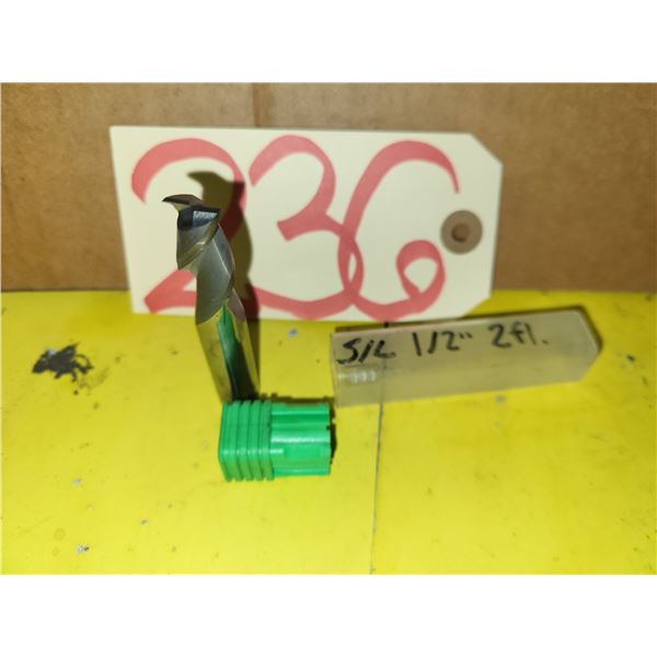Solid Carbide End Mill 1/2" 2fl. Regrinded tip