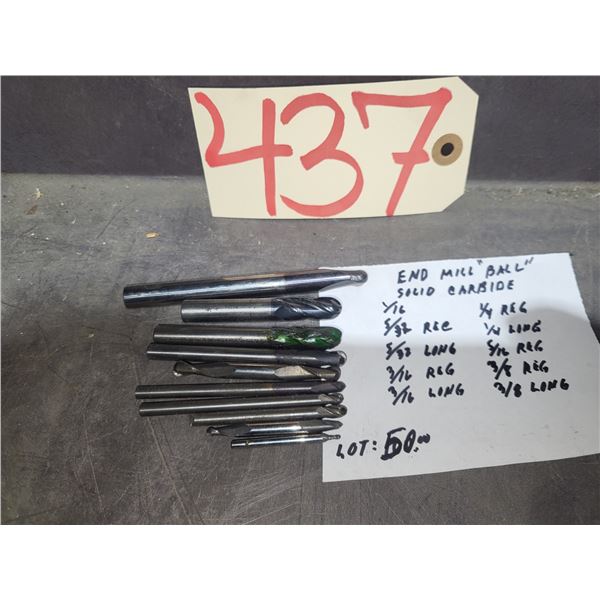 Lot of assorted Solid Carbide BallNose End Mill