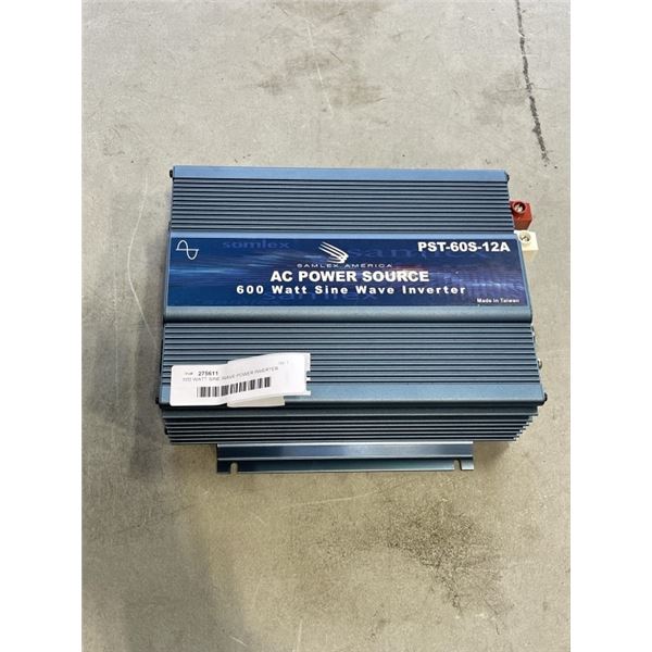AS NEW 600 WATT SINE WAVE POWER INVERTER