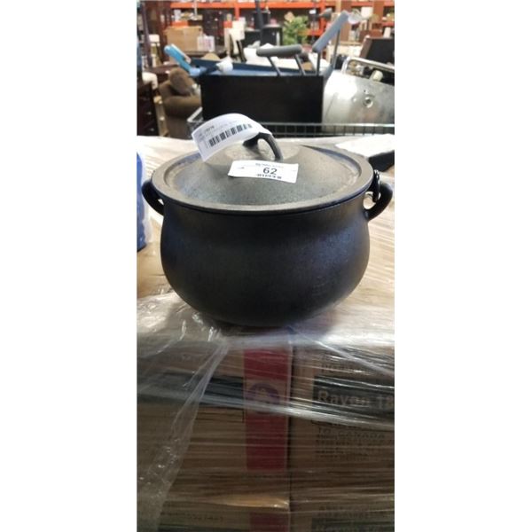CAST IRON CAULDRON, 10 INCH DIAMETER