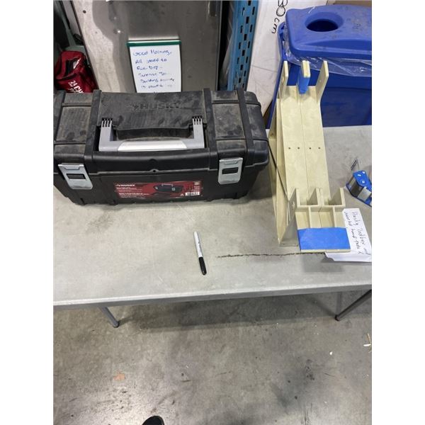 PAIR OF NEW BENCH BRACKETS AND HUSKY TOOL BOX