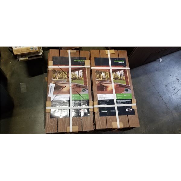 NEW ELEGANCE PREMIUM COMPOSITE DECK TILES TEAK FINISH - RETAILS $229 PER BOX OF 20 SQ/FT, 70 SQ/FT T