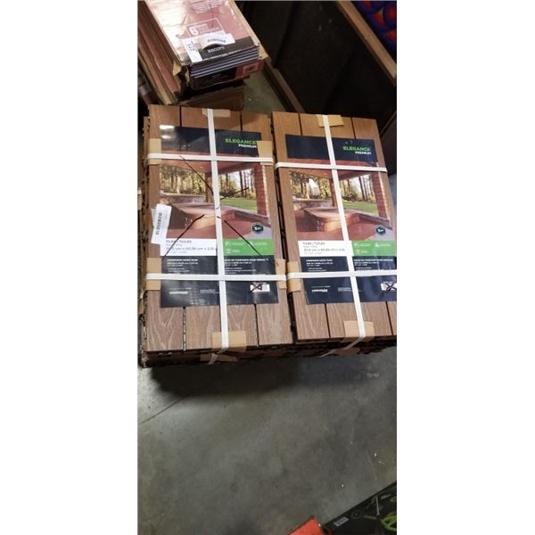 NEW ELEGANCE PREMIUM COMPOSITE DECK TILES TEAK FINISH - RETAILS $229 PER BOX OF 20 SQ/FT, 70 SQ/FT T