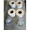 Image 1 : 4 LARGE ROLLS OF LABELS AND STRETCH WRAP HANDLES
