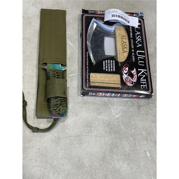ALASKAN ULU KNIFE AND HERO EDGE THROWING KNIFE