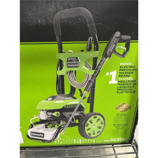 AS NEW GREENWORKS 2100PSI PRESSURE WASHER
