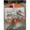Image 1 : NEW 200FT ORANGE HEAVY DUTY INDOOR OUTDOOR LIGHTED 3 WIRE EXTENSION CORD, 16AWG