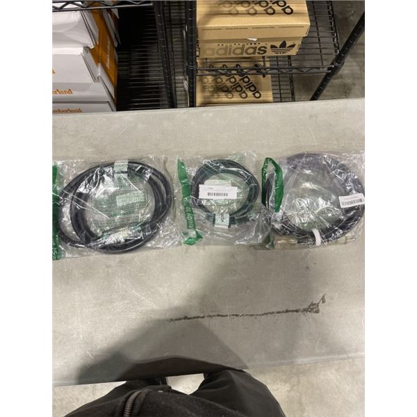 3 NEW 3FT HEAVY BLACK LIGHTED 3 WIRE EXTENSION CORDS