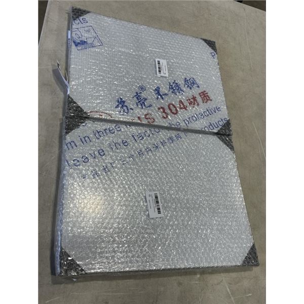 2 NEW STAINLESS COUNTER EDGE CUTTING BOARDS