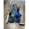 Image 2 : ROSIGNAL SKIS, CURLING BROOM, CAMP CHAIR, AND GOLF BAG