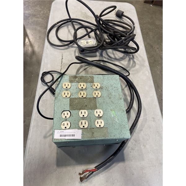 INDUSTRIAL OUTLET EXTENSION CORD AND 120V OUTLET POWER BOX