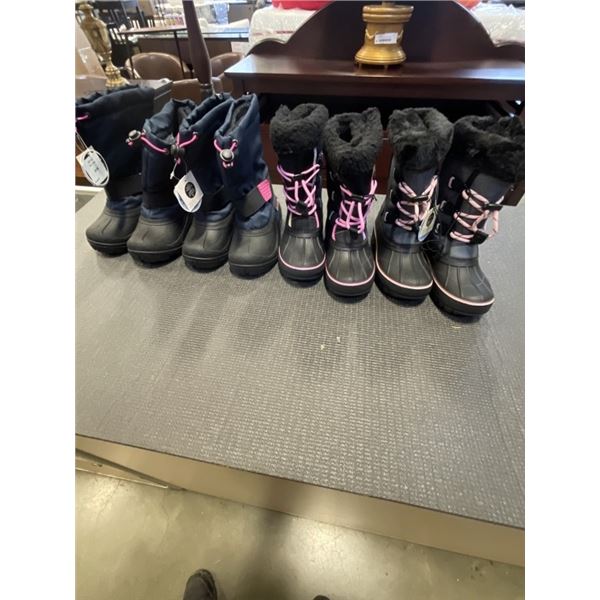 4 NEW PAIRS GIRLS SIZE 12 WINTER BOOTS